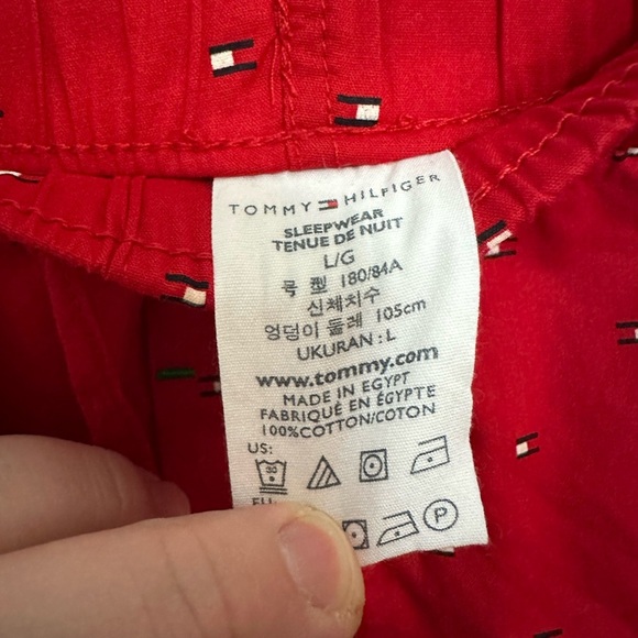 Tommy Hilfiger Logo Red Men's Lounge Sleepwear pants Size Large - Picture 3 of 7